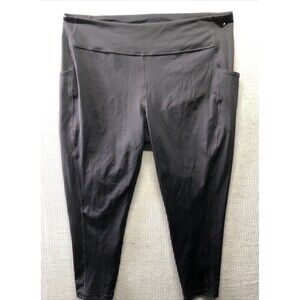 Tek Gear Women’s Athletic Leggings 2X Black Cropped Ankle Capri Workout